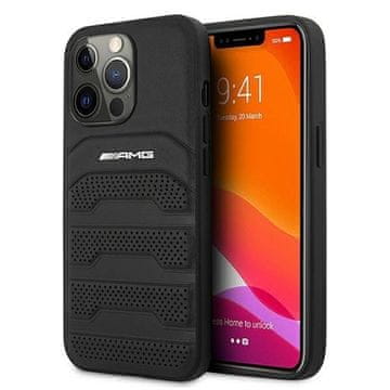 MERCEDES Etui AMG Leather Debossed Lines za iPhone 13 Pro / iPhone 13 - črno