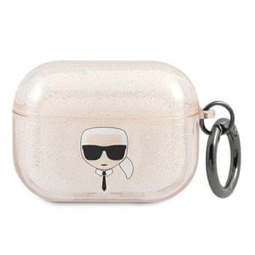 Karl Lagerfeld Etui Karl Lagerfeld Glitter Karl's Head za AirPods Pro - zlato