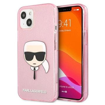 Karl Lagerfeld Etui Karl Lagerfeld Glitter Karl's Head za iPhone 13 mini - roza