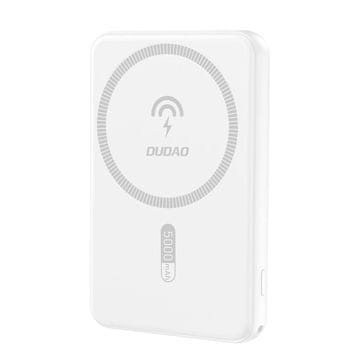 DUDAO Brezžična powerbanka Dudao K14S USB-A / USB-C / MagSafe 20W 5000mAh - bela