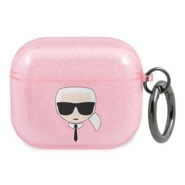 Karl Lagerfeld Etui Karl Lagerfeld Glitter Karl's Head za AirPods 3 - roza