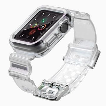 HURTEL Silikonski pašček za zapestnico, zapestnica, ohišje, trak, komplet luči za uro Apple Watch 42 mm - črna