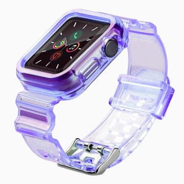 HURTEL Silikonski trak pašček zapestnica ovitek Strap Light Set za uro Apple Watch 42 mm - vijolična