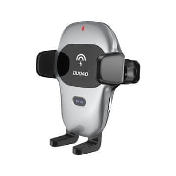 DUDAO Avtomatski avtomobilski nosilec Dudao z vgrajenim brezžičnim polnilnikom Qi 15W siv (F20xs)