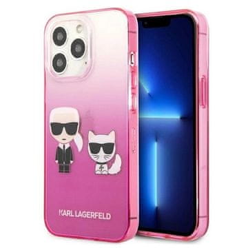Karl Lagerfeld Etui Karl Lagerfeld Gradient Ikonik Karl&Choupette za iPhone 13 Pro / iPhone 13 - roza
