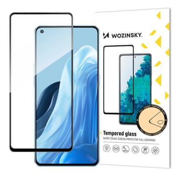 slomart Wozinsky super trpežno kaljeno steklo Full Glue za celoten zaslon z okvirjem Case Friendly Oppo Reno7 Pro 5G črno