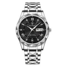 FRILLA® Razkošna moška ura s koledarjem, 40 mm, Miyota mehanizem, 3ATM | TIMEXA, črna