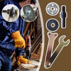 Vixson Komplet adapterjev za kotno brusilko, večnamenska uporaba, trpežna kovina | GRINDROD