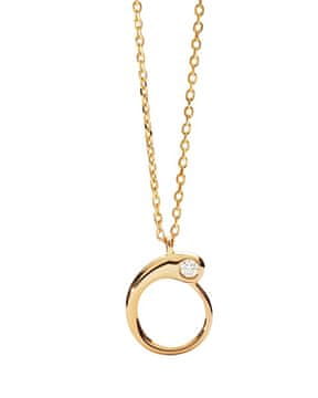 PDPAOLA Pozlačena ogrlica s črko "O" Initial CO01-B88-U (verižica, obesek)