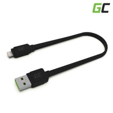 Green Cell Zelena celica Lightning kabel 25 cm mat s hitrim polnjenjem za Apple iPhone