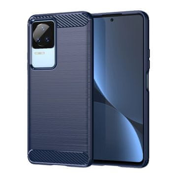 HURTEL Carbon Case ovitek Xiaomi Poco F4 5G prožen silikonski ovitek iz ogljikovih vlaken modre barve