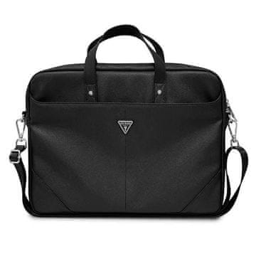 Guess Torba Guess Saffiano Triangle Logo za prenosnik 16'' - črna