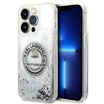 Karl Lagerfeld Etui Karl Lagerfeld Liquid Glitter RSG na iPhone 14 Pro - srebrne