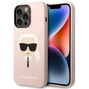 Karl Lagerfeld Etui Karl Lagerfeld Silicone Karl's Head za iPhone 14 Pro - roza