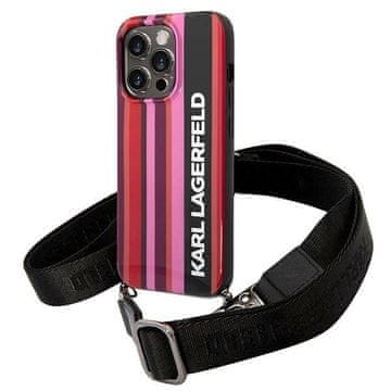 Karl Lagerfeld Etui Karl Lagerfeld Color Stripes Strap za iPhone 14 Pro - roza