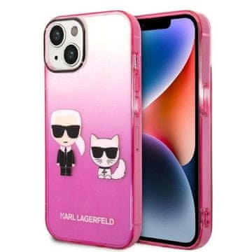 Karl Lagerfeld Etui Karl Lagerfeld Gradient Ikonik Karl&Choupette za iPhone 14 Plus - roza