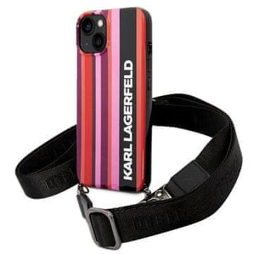 Karl Lagerfeld Etui Karl Lagerfeld Color Stripes Strap za iPhone 14 - roza
