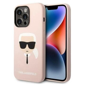 Karl Lagerfeld Etui Karl Lagerfeld Silicone Karl's Head MagSafe za iPhone 14 Pro Max - jasnorůžové