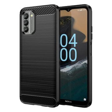 HURTEL Carbon Case ovitek Nokia G400 prožen silikonski ovitek iz ogljikovih vlaken črn