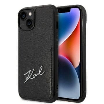 Karl Lagerfeld Etui Karl Lagerfeld Signature Logo Cardslot za iPhone 14 Plus - črno