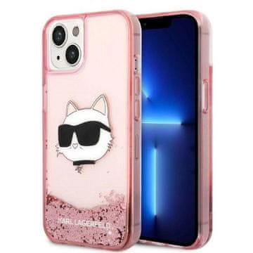 Karl Lagerfeld Etui Karl Lagerfeld Glitter Choupette Head za iPhone 14 Plus - roza