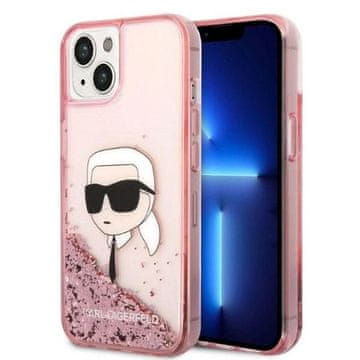 Karl Lagerfeld Etui Karl Lagerfeld Glitter Karl's Head za iPhone 14 Plus - roza