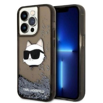 Karl Lagerfeld Etui Karl Lagerfeld Glitter Choupette Head za iPhone 14 Pro - črno