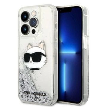Karl Lagerfeld Etui Karl Lagerfeld Glitter Choupette Head na iPhone 14 Pro - srebrne