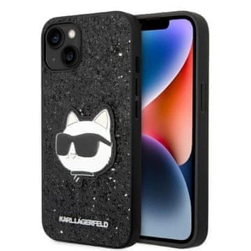 Karl Lagerfeld Etui Karl Lagerfeld Glitter Choupette Patch za iPhone 14 Plus - črno