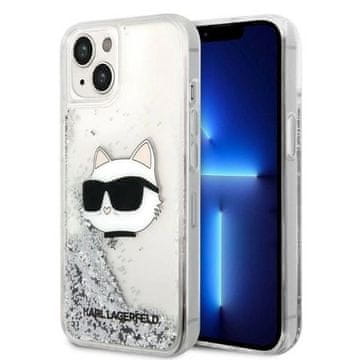 Karl Lagerfeld Etui Karl Lagerfeld Glitter Choupette Head na iPhone 14 Plus - srebrne