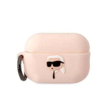 Karl Lagerfeld Etui Karl Lagerfeld Silicone Karl Head 3D za AirPods Pro 2 - roza