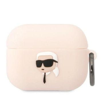Karl Lagerfeld Etui Karl Lagerfeld Silicone Karl Head 3D za AirPods Pro - roza