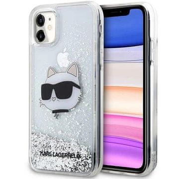 Karl Lagerfeld Etui Karl Lagerfeld Glitter Choupette Head na iPhone 11 / Xr - srebrne