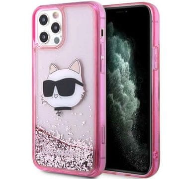 Karl Lagerfeld Etui Karl Lagerfeld Glitter Choupette Head za iPhone 12 / iPhone 12 Pro - roza