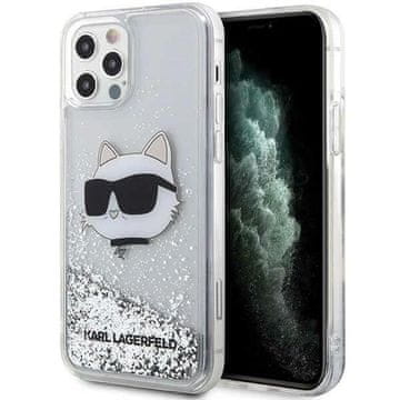 Karl Lagerfeld Etui Karl Lagerfeld Glitter Choupette Head na iPhone 12 / iPhone 12 Pro - srebrne