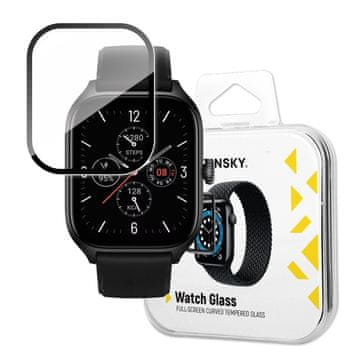 WOZINSKY Wozinsky Full Glue Kaljeno Steklo za Xiaomi Amazfit GTS 4 9H preko celotnega zaslona s črnim okvirjem