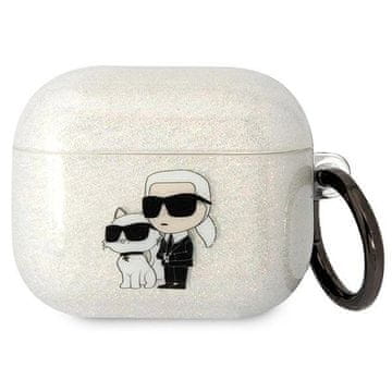 Karl Lagerfeld Etui Karl Lagerfeld Glitter Karl&Choupette za AirPods 3 - prozorno