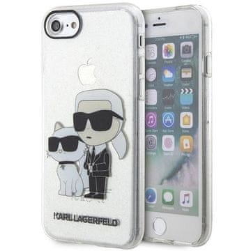 Karl Lagerfeld Etui Karl Lagerfeld Glitter Karl&Choupette za iPhone 7 / 8 / SE 2020 / SE 2022 - prozorno