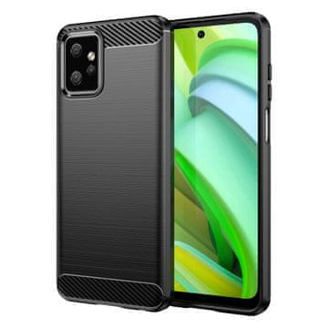 HURTEL Carbon Case ovitek za Motorola Moto G Power 2023 prožen silikonski ovitek iz ogljikovih vlaken črn