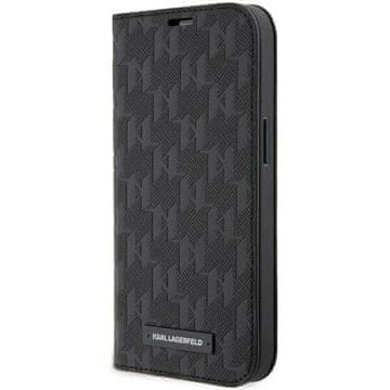 Karl Lagerfeld Etui Karl Lagerfeld Saffiano Monogram za iPhone 14 Pro - črno