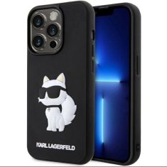 Karl Lagerfeld Etui Karl Lagerfeld Rubber Choupette 3D za iPhone 14 Pro - črne