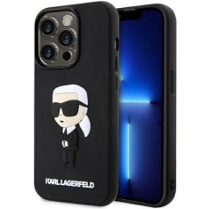 Karl Lagerfeld Etui Karl Lagerfeld Rubber Ikonik 3D za iPhone 14 Pro - črn