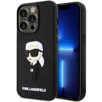 Karl Lagerfeld Etui Karl Lagerfeld Rubber Ikonik 3D za iPhone 14 Pro - črn