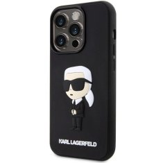 Karl Lagerfeld Etui Karl Lagerfeld Rubber Ikonik 3D za iPhone 14 Pro - črn