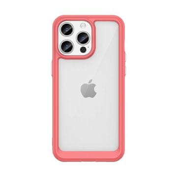 HURTEL Okrepljeno ohišje z upogljivim okvirjem za iPhone 15 Pro Max Outer Space - rdeče