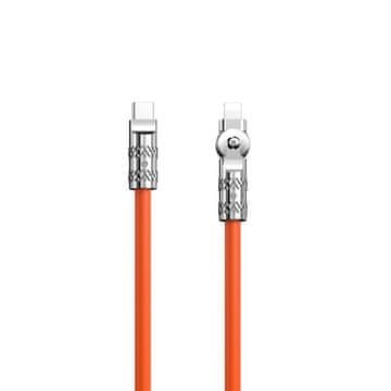 DUDAO Kabel pod kotom Dudao L24CL USB-C - Lightning z rotacijo 180° 30W 1m - oranžen