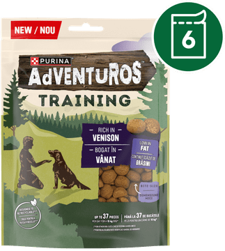Adventuros priboljški za pse z divjačino, 6x115g