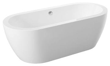 POLYSAN Luksuzna Prostostoječa Kad Samira 173x78x59 cm - Klasična Bela Eleganca