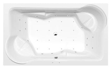 POLYSAN Luksuzna hidromasažna kopalna kad DUO 200x120 cm s sistemom Active Hydro-Air, kromirana