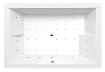 POLYSAN DUPLA Hidromasažna Kad z Active Hydro-Air Sistemom, 180x120x54 cm, Krom